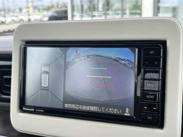 スズキ ラパン モード 道南・函館 2021(令3)年 2.9万km ノクターンブルーパール/ホワイト 2トーンルーフ ・純正ナビ（CD/DVD/BT）/・フルセグテレビ/・衝突軽減ブレーキ/・全方位カメラ/・前後ドライブレコーダー/・車線逸脱警報/・後方コーナーセンサー/・運転席＋助手席シートヒーター/・ビルトインETC/・LEDヘッドランプ