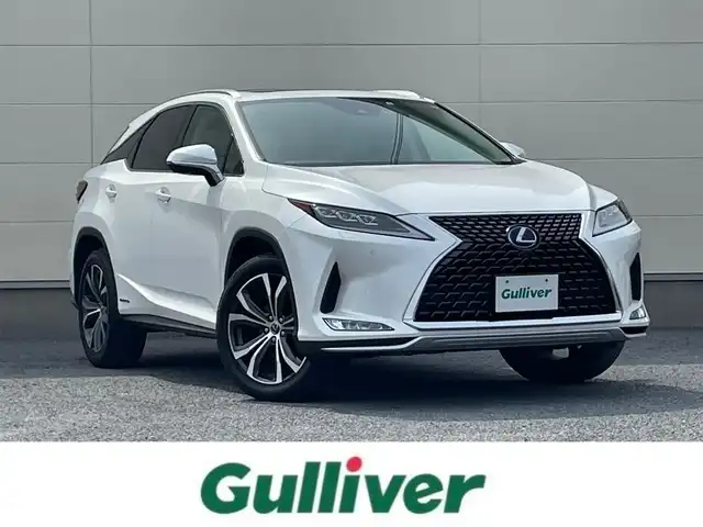 レクサス ＲＸ 450h バージョンL 茨城県 2019(令1)年 7.7万km ソニッククォーツ 後期型モデル/ワンオーナー/パノラミックビューカメラ/マークレビンソンサウンド/サンルーフ/三眼LEDヘッドライト/レクサスセーフティセンス/BSM/パワーバックドア/ホワイトレザーシート/シートヒーター/シートベンチレーション/パワーメモリーシート/レーダークルーズコントロール/ヘッドアップディスプレイ