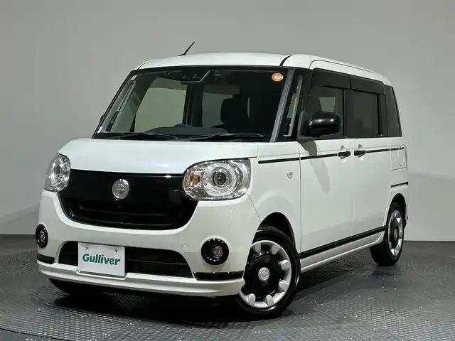 ダイハツ ムーヴ キャンバス G ブラックアクセント VS SAⅢ 愛媛県 2022(令4)年 1.4万km パールホワイトⅢ ・８型ナビ/（フルセグＴＶ・ＢＴ・ＳＤ・ＣＤ・ＤＶＤ・ＦＭ・ＡＭ・ＨＤＭＩ）/・全方位カメラ　/・ＥＴＣ　/・前方ドラレコ　/・両側電動ドア　/・Ｄ席シートヒーター　/・衝突軽減ブレーキ　/・オートマチックハイビーム/・レーンキープアシスト