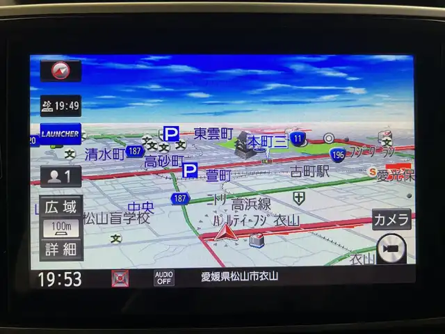ダイハツ ムーヴ キャンバス G ブラックアクセント VS SAⅢ 愛媛県 2022(令4)年 1.4万km パールホワイトⅢ ・８型ナビ/（フルセグＴＶ・ＢＴ・ＳＤ・ＣＤ・ＤＶＤ・ＦＭ・ＡＭ・ＨＤＭＩ）/・全方位カメラ　/・ＥＴＣ　/・前方ドラレコ　/・両側電動ドア　/・Ｄ席シートヒーター　/・衝突軽減ブレーキ　/・オートマチックハイビーム/・レーンキープアシスト