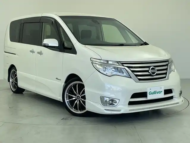 日産 セレナ HWS S HV Vセレ +SeftyⅡ 愛知県 2016(平28)年 5.7万km ブリリアントホワイトパール 純正ナビ/・Bluetooth/・CD/DVD/・フルセグテレビ/・SD音楽録音/純正フリップダウンモニター/アラウンドビューモニター/両側パワースライドドア/衝突軽減ブレーキ/レーンキープアシスト/オートライト/前後コーナーセンサー/クルーズコントロール/ETC/LEDヘッドライト