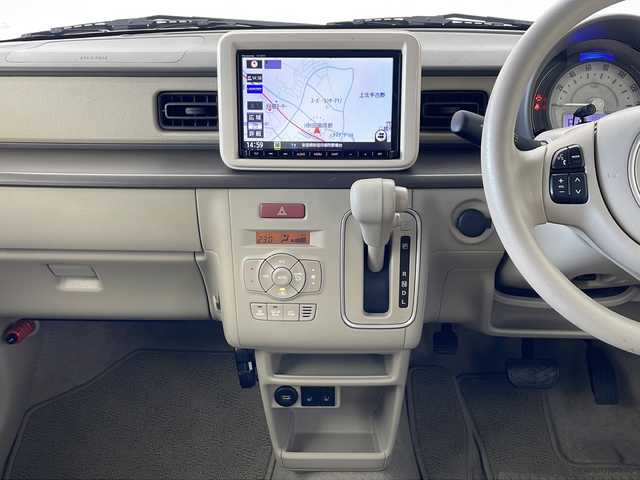 スズキ ラパン L 秋田県 2022(令4)年 2.1万km オフブルーM 4WD/純正ナビ（CD/DVD/BT/フルセグ）/全方位カメラ/バックカメラ/コーナーセンサー/デュアルセンサーブレーキサポート/前席シートヒーター/車線逸脱警報/ドライブレコーダー/ビルトインETC/スマートキー/オートライト/フォグランプ/オートエアコン