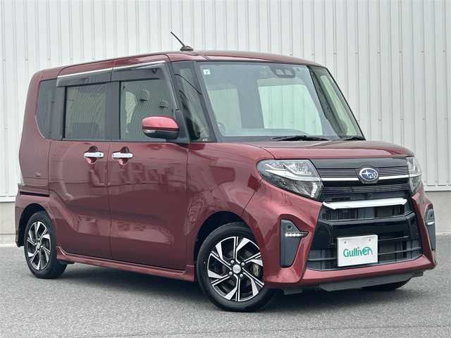 スバル シフォン カスタムR スマートアシスト 群馬県 2019(令1)年 5.1万km ファイアークォーツレッドM 純正SDナビ(AM/FM/CD/DVD/SD/BT)/フルセグTV/バックカメラ/コーナーセンサー/前席シートヒーター/スマートアシスト/衝突軽減ブレーキ/横滑り防止/アイドリングストップ/ETC/前後ドラレコ/ステアリモコン/純正フロアマット/純正ドアバイザー/後席サンシェード/LEDヘッドライト/ウインカーミラー/運転席ロングスライドシート/スペアキー有/取扱説明書/保証書/記録簿