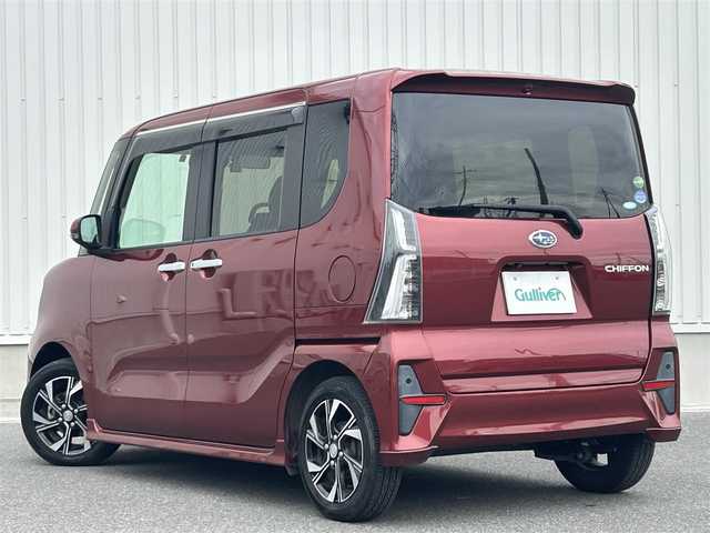 スバル シフォン カスタムR スマートアシスト 群馬県 2019(令1)年 5.1万km ファイアークォーツレッドM 純正SDナビ(AM/FM/CD/DVD/SD/BT)/フルセグTV/バックカメラ/コーナーセンサー/前席シートヒーター/スマートアシスト/衝突軽減ブレーキ/横滑り防止/アイドリングストップ/ETC/前後ドラレコ/ステアリモコン/純正フロアマット/純正ドアバイザー/後席サンシェード/LEDヘッドライト/ウインカーミラー/運転席ロングスライドシート/スペアキー有/取扱説明書/保証書/記録簿