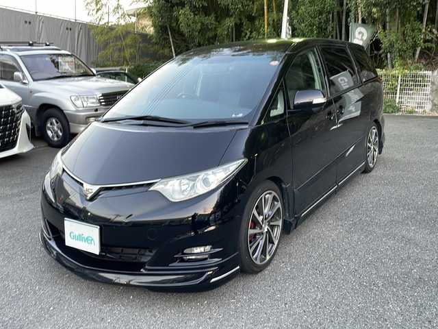 トヨタ エスティマ アエラス 京都府 2008(平20)年 9.4万km ブラック ワンオーナー車/Panasonicナビ/・フルセグTV/CD/DVD/バックカメラ/ALPINEフリップダウンモニタ/ビルトインETC/ドラレコ/電動格納ウィンカーミラー/プッシュスタート/社外19インチアルミホイール/赤キャリパー/保証書＆取説/スマートキースペア