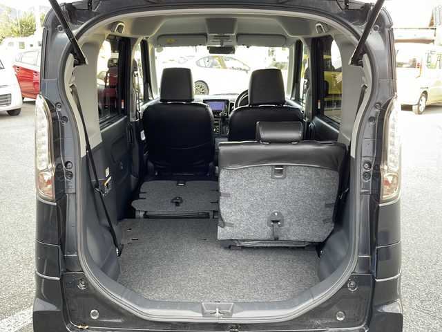 スズキ スペーシア カスタム Jスタイル 山口県 2014(平26)年 11.1万km ブルーイッシュブラックパール3 社外ナビ/DVD/CD/SD/MSV/BT/USB/フルセグTV/両側パワースライドドア/純正HIDヘッドライト/純正フォグランプ/オートライト/純正１５インチアルミホイール/革巻きステアリング/ステアリングスイッチ/前席シートヒーター/衝突被害軽減ブレーキ/横滑り防止/アイドリングストップ/社外黒革調シートカバー/スマートキー×２/純正フロアマット/純正ドアバイザー/ETC/電動格納ウインカードアミラー