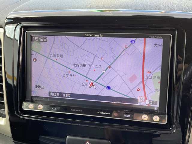 スズキ スペーシア カスタム Jスタイル 山口県 2014(平26)年 11.1万km ブルーイッシュブラックパール3 社外ナビ/DVD/CD/SD/MSV/BT/USB/フルセグTV/両側パワースライドドア/純正HIDヘッドライト/純正フォグランプ/オートライト/純正１５インチアルミホイール/革巻きステアリング/ステアリングスイッチ/前席シートヒーター/衝突被害軽減ブレーキ/横滑り防止/アイドリングストップ/社外黒革調シートカバー/スマートキー×２/純正フロアマット/純正ドアバイザー/ETC/電動格納ウインカードアミラー