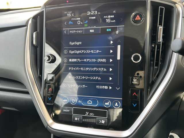 スバル クロストレック リミテッド 静岡県 2023(令5)年 3.2万km 青Ｍ 11.6インチナビ/・Android Auto/・Apple Car Play/・FM/AM/・フルセグTV/・USB/・iPod/・AUX/・Bluetooth/主要装備/・アイサイト/・全方位カメラ/・リアフォグランプ/・運転席＋助手席シートヒーター/・運転席＋助手席パワーシート/・オートビークルホールド/・ステアリング連動ヘッドランプ/・後退時ブレーキアシスト/・ドライバーモニタリングシステム/・ルーフレール/・ビルトインＥＴＣ/・パドルシフト/・サイドカーテンエアバッグ
