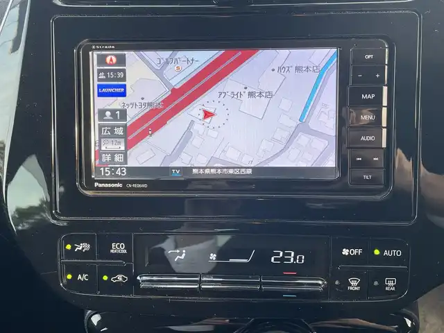 トヨタ プリウス S 熊本県 2019(令1)年 8万km エモーショナルレッドⅡ プッシュスタート/社外ナビ/（CD・DVD・フルセグTV・BTオーディオ・SD）/バックカメラ/ビルトインETC/ドライブレコーダー/純正15インチAW/レーダークルーズ/LEDヘッドライト/オートライト/フォグライト/前後コーナーセンサー/横滑り防止装置/ウィンカーミラー/純正フロアマット/純正ドアバイザー/新車保証書/取扱説明書