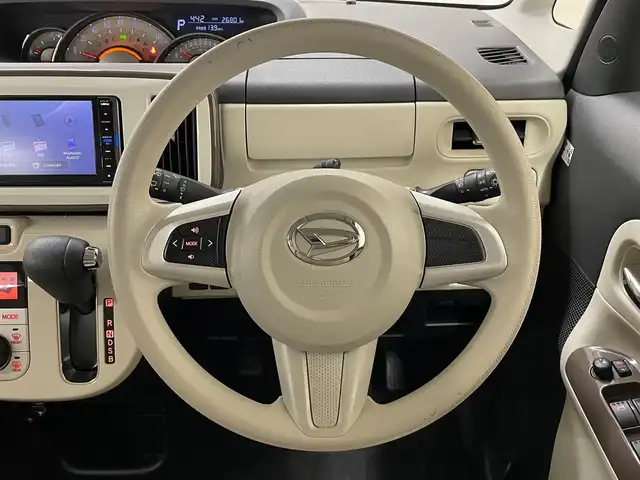 ダイハツ ムーヴ キャンバス G メイクアップ SA Ⅲ 長崎県 2017(平29)年 2.7万km パールホワイトⅢ/ナチュラルベージュマイカメタリック 2トーン 純正7インチナビ　（NMZK‐W67D）/・フルセグTV　CD/DVD/SD/Bluetooth/スマートアシストIII/・衝突回避支援ブレーキ/・車線逸脱警報/・誤発進抑制制御/・先行車発進お知らせ/・オートハイビーム/バックカメラ/全方位モニター　/両側パワースライドドア/アイドリングストップ　/横滑り防止/プッシュスタート/ステアリングスイッチ/電動格納ミラー/ETC/ドライブレコーダー/純正フロアマット/純正ドアバイザー/純正14インチホイールキャップ