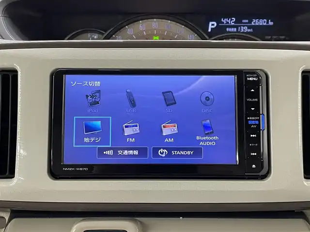 ダイハツ ムーヴ キャンバス G メイクアップ SA Ⅲ 長崎県 2017(平29)年 2.7万km パールホワイトⅢ/ナチュラルベージュマイカメタリック 2トーン 純正7インチナビ　（NMZK‐W67D）/・フルセグTV　CD/DVD/SD/Bluetooth/スマートアシストIII/・衝突回避支援ブレーキ/・車線逸脱警報/・誤発進抑制制御/・先行車発進お知らせ/・オートハイビーム/バックカメラ/全方位モニター　/両側パワースライドドア/アイドリングストップ　/横滑り防止/プッシュスタート/ステアリングスイッチ/電動格納ミラー/ETC/ドライブレコーダー/純正フロアマット/純正ドアバイザー/純正14インチホイールキャップ