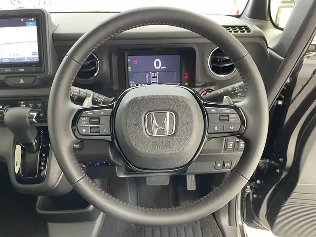 ホンダ Ｎ ＢＯＸ カスタム ターボ 滋賀県 2023(令5)年 0.6万km クリスタルブラックパール 純正8型ナビ【USB/Bluetooth/フルセグ】/バックカメラ/前席シートヒーター/ハーフレザーシート/両側電動スライド/ドライブレコーダー/電子パーキング/ブレーキホールド/パドルシフト/レーダークルーズコントロール/コーナーセンサー/ステアリングスイッチ