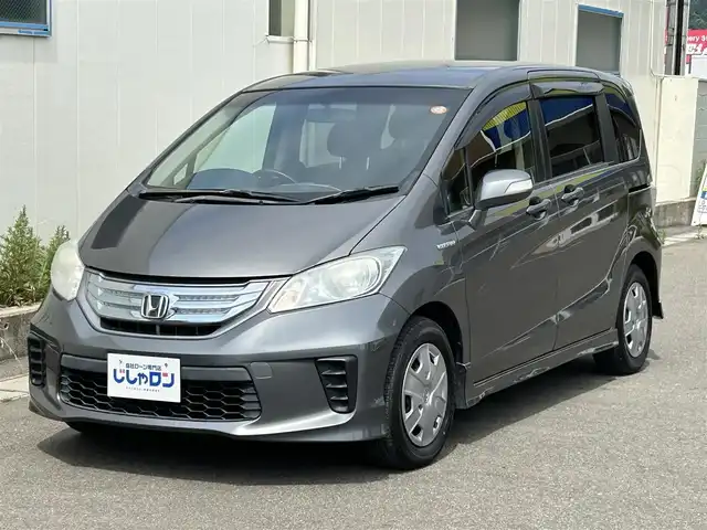 ホンダ フリード ハイブリット ジャストセレクション 福島県 2013(平25)年 11.4万km ポリッシュドメタルメタリック (株)IDOMが運営する【じしゃロン福島店】の自社ローン専用車両になります。こちらは現金またはオートローンご利用時の価格です。自社ローンご希望の方は別途その旨お申付け下さい/ＳＤナビ/フルセグTV/Bluetooth/片側パワースライドドア/ドアバイザー/ETC/３列シート/後席モニター