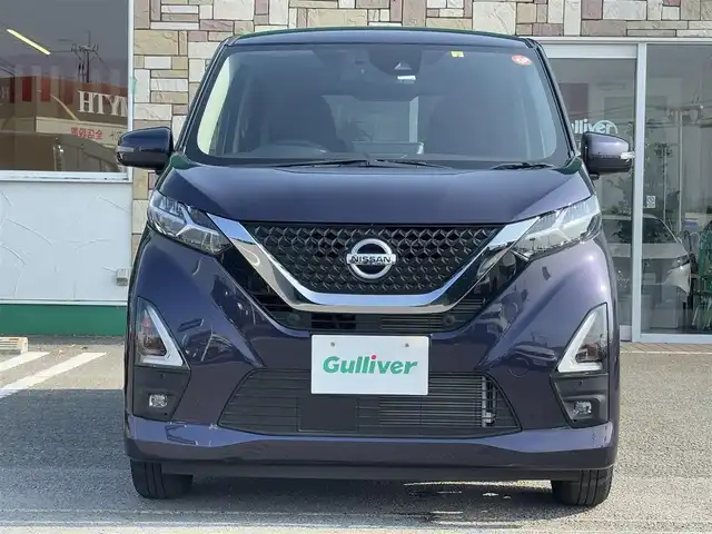日産 デイズ ハイウェイスターX 徳島県 2023(令5)年 0.6万km アメジストパープル 純正9型メモリナビ/（レコーダーリンク/BT/HDMI/フルセグ/FM/AM）/エマージェンシーブレーキ/プロパイロット/アラウンドビューモニター/前後純正ドライブレコーダー/電動パーキング/オートホールド/保証書/プッシュスタート/スペアキー/アイドリングストップ