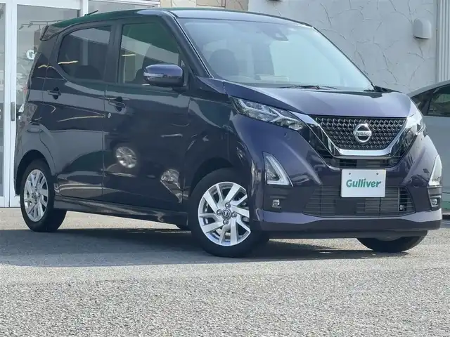 日産 デイズ ハイウェイスターX 徳島県 2023(令5)年 0.6万km アメジストパープル 純正9型メモリナビ/（レコーダーリンク/BT/HDMI/フルセグ/FM/AM）/エマージェンシーブレーキ/プロパイロット/アラウンドビューモニター/前後純正ドライブレコーダー/電動パーキング/オートホールド/保証書/プッシュスタート/スペアキー/アイドリングストップ
