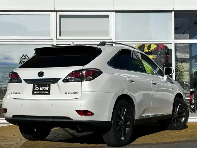レクサス ＲＸ 450h Fスポーツ 道北・旭川 2012(平24)年 6.7万km ホワイトパールクリスタルシャイン 純正ナビ/マークレビンソン/フルセグTV/バックカメラ/左サイドカメラ/パワーバックドア/ヘッドアップディスプレイ/レザーシート/前席シートヒーター/クルーズコントロール/コーナーセンサー/純正エンジンスターター