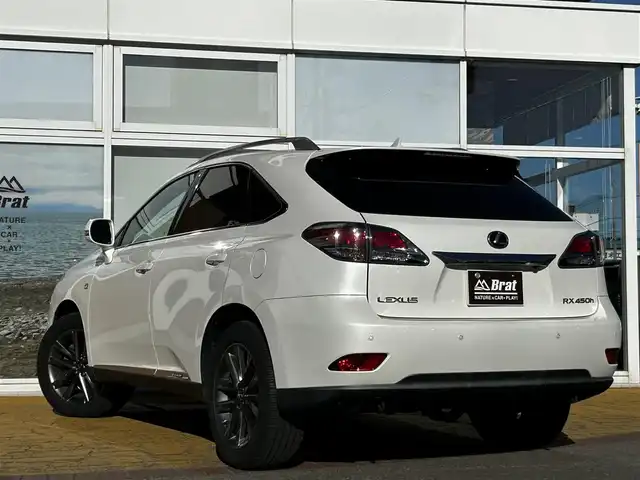 レクサス ＲＸ 450h Fスポーツ 道北・旭川 2012(平24)年 6.7万km ホワイトパールクリスタルシャイン 純正ナビ/マークレビンソン/フルセグTV/バックカメラ/左サイドカメラ/パワーバックドア/ヘッドアップディスプレイ/レザーシート/前席シートヒーター/クルーズコントロール/コーナーセンサー/純正エンジンスターター