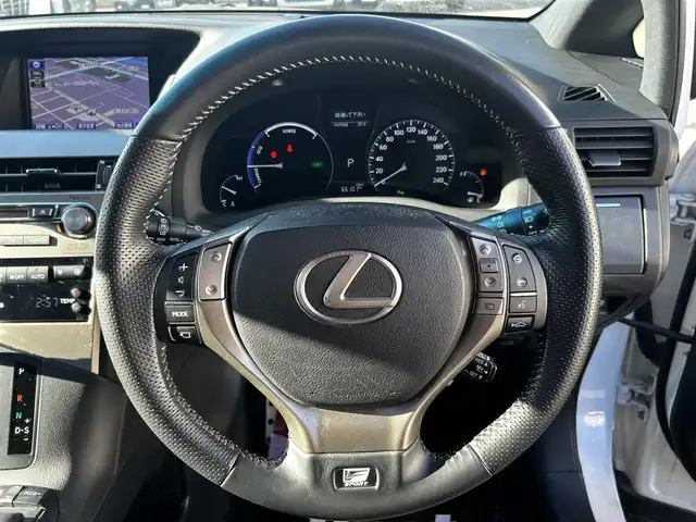 レクサス ＲＸ 450h Fスポーツ 道北・旭川 2012(平24)年 6.7万km ホワイトパールクリスタルシャイン 純正ナビ/マークレビンソン/フルセグTV/バックカメラ/左サイドカメラ/パワーバックドア/ヘッドアップディスプレイ/レザーシート/前席シートヒーター/クルーズコントロール/コーナーセンサー/純正エンジンスターター