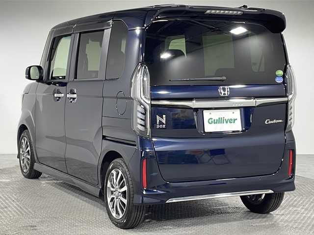 ホンダ Ｎ ＢＯＸ カスタム L 神奈川県 2021(令3)年 4.2万km ミッドナイトブルービームM 純正7インチナビ/CD　Bluetooth　USB　AM　FM　iPod　　SD　HDMI/ホンダセンシング/衝突軽減ブレーキ/路外逸脱抑制機能/標識検知機能/先行車発進お知らせ機能/片側パワースライドドア/オートクルーズコントロール/前方ドライブレコーダー/ビルトインETC/前席シートヒーター/LEDオートライト/オートマチィックハイビーム/電格ミラー/純正フロアマット/スマートキー/スペアキー1本