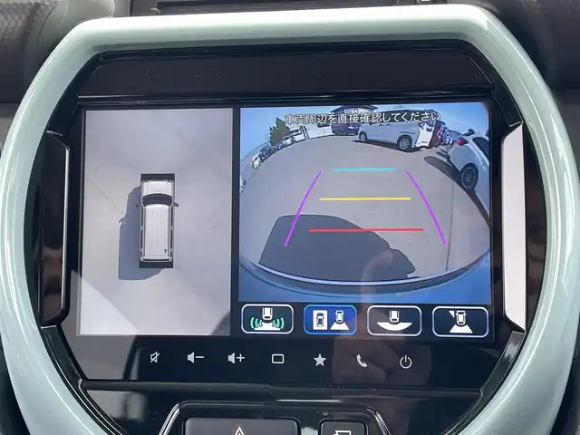 スズキ ハスラー HYBRID G 道央・札幌 2024(令6)年 0.2万km オフブルーメタリック/ソフトベージュメタリック ・４WD/・ワンオーナー/・衝突軽減ブレーキ/・全方位カメラ/・純正メモリナビ/　CD＆BT＆USB＆TV/・バックカメラ/・コーナーセンサー/・レーンキープアシスト/・レーダークルーズコントロール/・シートヒーター/・ダウンヒルアシスト/・オートエアコン/・オートライト/・ミラーヒーター/・プッシュスタート/・スマートキー/・LEDヘッドライト/・純正フロアマット/・スペアキー
