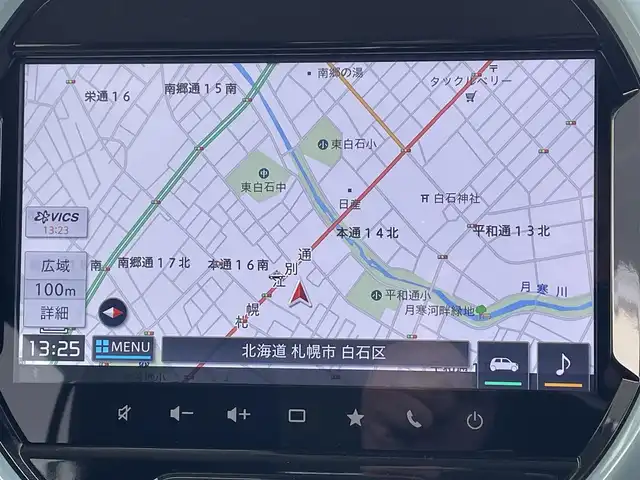スズキ ハスラー HYBRID G 道央・札幌 2024(令6)年 0.2万km オフブルーメタリック/ソフトベージュメタリック ・４WD/・ワンオーナー/・衝突軽減ブレーキ/・全方位カメラ/・純正メモリナビ/　CD＆BT＆USB＆TV/・バックカメラ/・コーナーセンサー/・レーンキープアシスト/・レーダークルーズコントロール/・シートヒーター/・ダウンヒルアシスト/・オートエアコン/・オートライト/・ミラーヒーター/・プッシュスタート/・スマートキー/・LEDヘッドライト/・純正フロアマット/・スペアキー