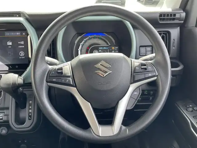 スズキ ハスラー HYBRID G 道央・札幌 2024(令6)年 0.2万km オフブルーメタリック/ソフトベージュメタリック ・４WD/・ワンオーナー/・衝突軽減ブレーキ/・全方位カメラ/・純正メモリナビ/　CD＆BT＆USB＆TV/・バックカメラ/・コーナーセンサー/・レーンキープアシスト/・レーダークルーズコントロール/・シートヒーター/・ダウンヒルアシスト/・オートエアコン/・オートライト/・ミラーヒーター/・プッシュスタート/・スマートキー/・LEDヘッドライト/・純正フロアマット/・スペアキー