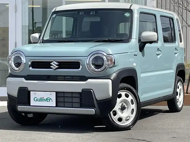 スズキ ハスラー HYBRID G 道央・札幌 2024(令6)年 0.2万km オフブルーメタリック/ソフトベージュメタリック ・４WD/・ワンオーナー/・衝突軽減ブレーキ/・全方位カメラ/・純正メモリナビ/　CD＆BT＆USB＆TV/・バックカメラ/・コーナーセンサー/・レーンキープアシスト/・レーダークルーズコントロール/・シートヒーター/・ダウンヒルアシスト/・オートエアコン/・オートライト/・ミラーヒーター/・プッシュスタート/・スマートキー/・LEDヘッドライト/・純正フロアマット/・スペアキー