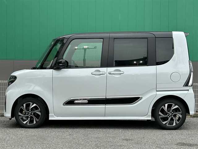 ダイハツ タント カスタム X スタイルセレクション 千葉県 2022(令4)年 2.9万km ブラックマイカメタリック/シャイニングホワイトパール 社外SDナビ/ (フルセグTV/CD/DVD/Bluetooth/iPod)/両側パワースライド/前席シートヒーター/前後コーナーセンサー/バックカメラ/ドライブレコーダー/ETC/衝突軽減ブレーキ/ロングスライドスイッチ/ステアリングスイッチ/オートライト/純正フロアマット/スマートキー/プッシュエンジンスタート