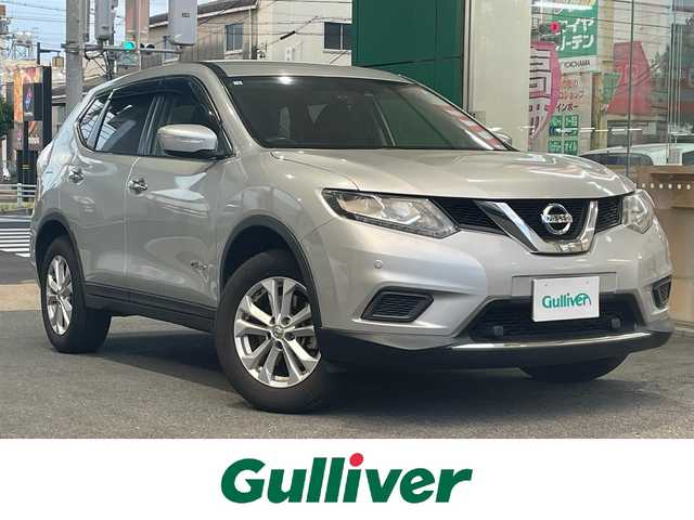 日産 エクストレイル ハイブリッド 20X エマージェンシーブレーキ 愛知県 2016(平28)年 14万km ブリリアントシルバー ワンオーナー/セルクロス／フレーザークロス防水シート/前席シートヒーター/純正メモリナビ〈MM316D-W〉/・フルセグTV/DVD/・Bluetooth/SD/iPod/バックビューカメラ/パワーバックドア/エマージェンシーブレーキパッケージ/・エマージェンシーブレーキ/・踏み間違い衝突防止アシスト/・フロント&バックソナー/・LDW（車線逸脱警報）/・進入禁止標識検知/ETC/前方ドライブレコーダー〈HDR-751G〉/LEDヘッドランプ/純正17インチアルミホイール