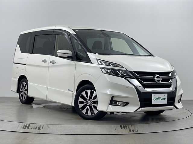 日産 セレナ ハイウェイスター G プロパイロットED 埼玉県 2016(平28)年 4.5万km ブリリアントホワイトパール 後席モニター　/純正ナビ　/前後ドライブレコーダー　/ＥＴＣ　/両側パワースライドドア　/プロパイロット　/衝突軽減システム　/ブレードホールド　/純正１６インチアルミホイール　/前後コーナーセンサー　/オートライト/アイドリングストップ/ドアバイザー/純正フロアマット