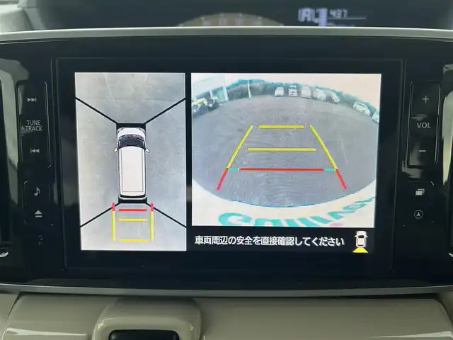 ダイハツ ムーヴ キャンバス X LTD メイクアッフ SA Ⅱ 鹿児島県 2017(平29)年 9.3万km パールホワイトⅢ/ナチュラルベージュマイカメタリック 2トーン スマートアシスト/純正ナビ/　　CD/DVD/BT/フルセグ/アラウンドビューモニター/両側パワースライドドア/オートライト/社外14インチアルミホイール/アイドリングストップ/ステアリングスイッチ/スマートキー/ETC