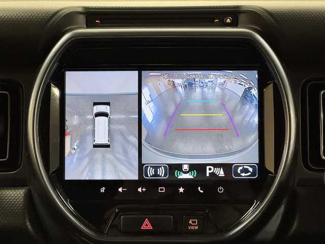 スズキ ハスラー Jスタイル ターボ 三重県 2021(令3)年 3.3万km ピュアホワイトパール/ガンメタリック2トーン フルタイム4WD/マイルドハイブリッド・ターボ/MTモード付インパネCVT/メーカーOP 純正9インチナビ/（CD/DVD/FM/AM/Bluetooth/USB/iPod/SmartDeviceLink/Apple CarPlay/AndroidAuto）/【OP】全方位モニター/ドライブレコーダー 前後/ビルトイン ETC/【OP】ルーフレール/スズキセーフティサポート/・デュアルカメラブレーキサポート/・車線逸脱警報機能／ふらつき警報機能／車線逸脱抑制機能/・アダプティブクルーズコントロール（全車速追従機能付）/・リヤパーキングセンサー/・標識認識機能（車両進入禁止、はみ出し通行禁止、最高速度、一時停止）/装備/【4WD車限定装備】/●スノーモードスイッチ/●グリップコントロール/●ヒルディセントコントロール/・シートヒーター（D/N）/・オートエアコン/・オートライト/・LED ヘッドランプ＋フロントフォグランプ/・ハイビームアシスト/・パドルシフト/・ステアリングスイッチ/・プッシュスタート/・電動格納ドアミラー（ウインカーランプ付）/・純正15inAW/・保/取/ナビ取
