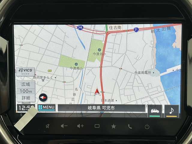 スズキ ハスラー Jスタイル Ⅱ 岐阜県 2024(令6)年 0.1万km オフブルーメタリック/ガンメタリック2トーンルーフ 純正ＳＤナビ　/フルセグ　/全方位カメラ　/ＵＳＢ　/衝突被害軽減システム　/ルーフレール　/純正アルミホイール　/クルーズコントロール追従走行あり　/コーナーセンサー後のみ　/レーンキープアシスト　/パーキングアシスト/プッシュスタート/ミュージックプレイヤー　iPod/Apple Car Play/Android Auto/Bluetooth/オートライト/LEDヘッドライト/アイドリングストップ/エアバッグW＋サイド/スペアキー1本/フルフラットシート/シートヒーターD＋N席