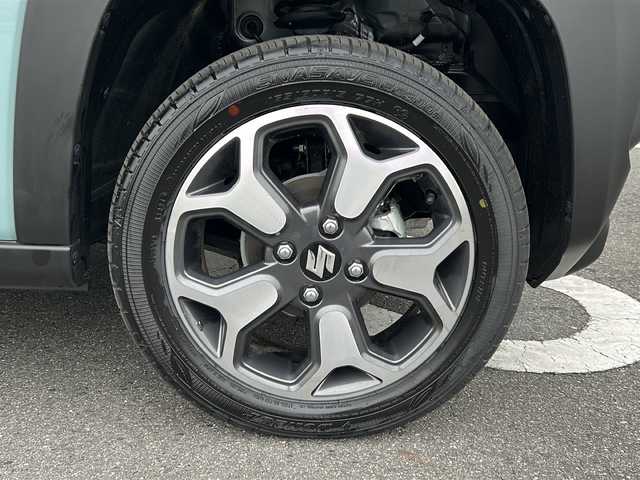 スズキ ハスラー Jスタイル Ⅱ 岐阜県 2024(令6)年 0.1万km オフブルーメタリック/ガンメタリック2トーンルーフ 純正ＳＤナビ　/フルセグ　/全方位カメラ　/ＵＳＢ　/衝突被害軽減システム　/ルーフレール　/純正アルミホイール　/クルーズコントロール追従走行あり　/コーナーセンサー後のみ　/レーンキープアシスト　/パーキングアシスト/プッシュスタート/ミュージックプレイヤー　iPod/Apple Car Play/Android Auto/Bluetooth/オートライト/LEDヘッドライト/アイドリングストップ/エアバッグW＋サイド/スペアキー1本/フルフラットシート/シートヒーターD＋N席