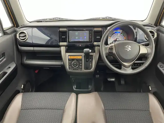 スズキ ハスラー Jスタイル Ⅲ 愛知県 2018(平30)年 3.4万km アクティブイエロー/スチールシルバー2トーン 純正ナビ　フルセグＴＶ　Ｂｌｕｅｔｏｏｔｈ　ハーフレザー　シートヒーター　全方位カメラ　ドラレコ　ルーフレール　ツートンカラー　デュアルカメラブレーキ　衝突軽減　ＨＩＤオートライト　フォグランプ　禁煙