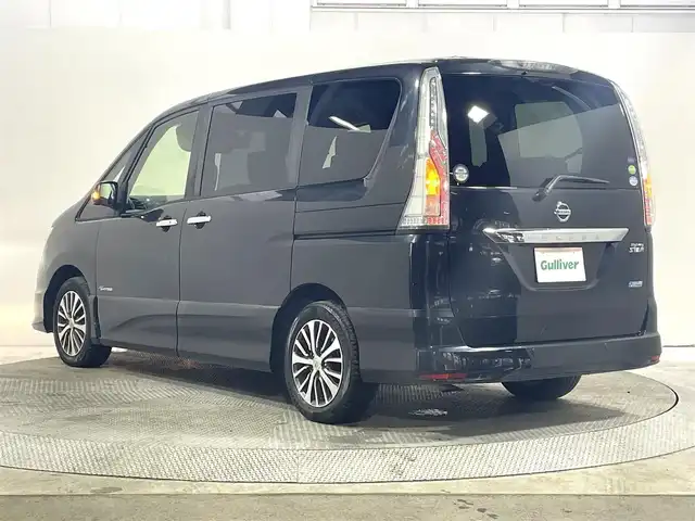 日産 セレナ HWS S HV Vセレ +SeftyⅡ 大阪府 2016(平28)年 4.6万km ダイヤモンドブラック 純正ナビ(フルセグ/DVD再生/Bluetooth) 360カメラ 後席モニター ETC 両側パワースライドドア 衝突軽減 クルコン クリアランスソナー レーンアシスト オートライト ドラレコ
