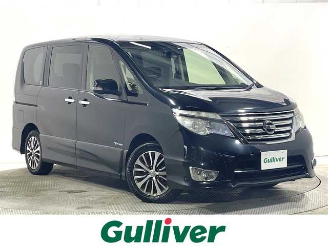 日産 セレナ HWS S HV Vセレ +SeftyⅡ 大阪府 2016(平28)年 4.6万km ダイヤモンドブラック 純正ナビ(フルセグ/DVD再生/Bluetooth) 360カメラ 後席モニター ETC 両側パワースライドドア 衝突軽減 クルコン クリアランスソナー レーンアシスト オートライト ドラレコ
