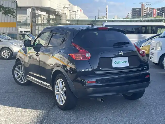 日産 ジューク 15RX アーバンセレクション 兵庫県 2013(平25)年 12.4万km サファイアブラック 社外メモリーナビ/Bluetooth/DVD再生可能/フルセグ/スマートキ-×2/ETC/電動格納ミラー/ハロゲン/純正フロアマット/純正アルミホイール/ドアバイザー/アームレスト社外？/保証書/取扱説明書