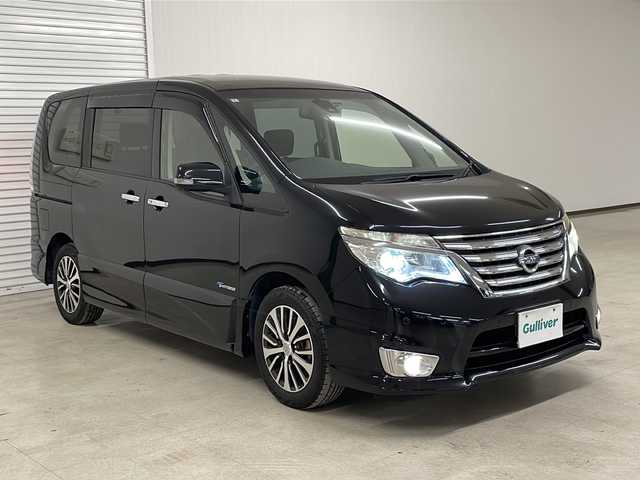 日産 セレナ HWS S HV Vセレ +SeftyⅡ 熊本県 2016(平28)年 7.6万km ダイヤモンドブラック 日産純正ナビ/(Bluetooth/フルセグTV/CD・DVD/ラジオ)/バックカメラ/全周囲カメラ/両側パワースライドドア/コーナーセンサー/ETC/前後ドライブレコーダー/レーンアシスト/横滑り防止機能/クルーズコントロール/純正フロアマット/純正16インチAW/LEDヘッドライト/スマートキー/WAC