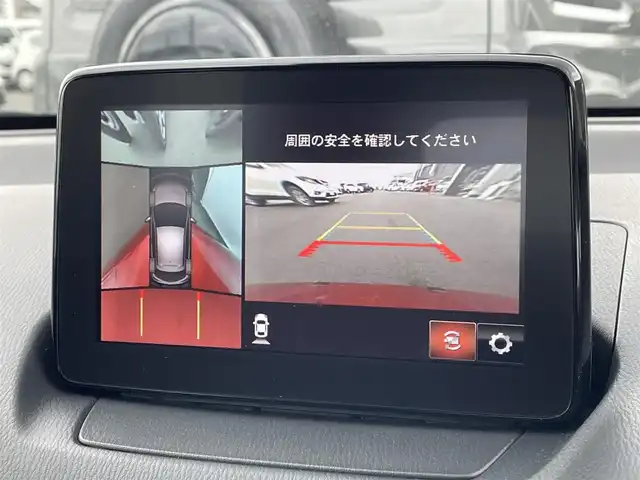 マツダ マツダ２ 15S プロアクティブ Sパッケージ 滋賀県 2019(令1)年 1.9万km ソウルレッドクリスタルM 禁煙車/純正ナビ/（CD/DVD/Bluetooth/USB/AUX/フルセグTV)/全方位カメラ/ETC/前席シートヒーター/ステアリングヒーター/ヘッドアップディスプレイ/BSM/スマートブレーキサポート/レーンキープアシスト/マツダレーダークルーズコントロール/LEDヘッドライト/オートライト/アダプティブLEDヘッドライト/パーキングセンサー/i-stop/パドルシフト/プッシュスタート/スマートキー×２