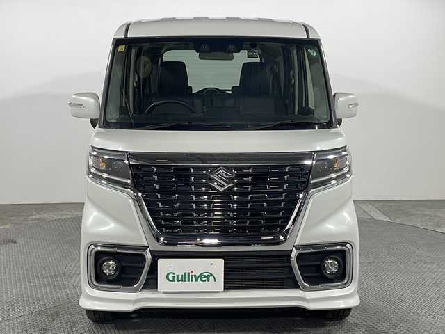 スズキ スペーシア カスタム HYBRID XS 広島県 2020(令2)年 2万km ピュアホワイトP 禁煙車/デュアルセンサーブレーキサポート/コーナーセンサー/社外SDナビ【ZDR-022】/(BT/CD/USB/AUX)/フルセグテレビ/両側パワースライドドア/純正１５インチアルミ/フルセグテレビ/追従機能付きクルーズコントロール/クリアランスソナー/オートライト/純正LEDヘッドライト/プッシュスタート/ETC/純正フロアマット