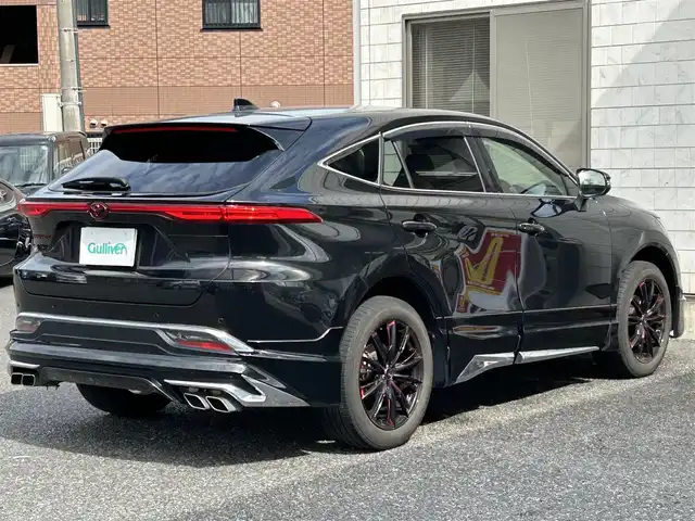 トヨタ ハリアー Z レザーパッケージ 福岡県 2021(令3)年 3.2万km プレシャスブラックパール MODELLISTAエアロ（フロント/サイド/リア）/JBLプレミアムサウンド/12.3インチ純正ディスプレイオーディオ/　（AM/FM/Bluetooth/Miracast/フルセグTV/ナビキット）/バックカメラ/全方位カメラ/トヨタセーフティーセンス/・プリクラッシュセーフティ/・オートマチックハイビーム/・ロードサインアシスト/・レーダークルーズコントロール/・先行車発進告知機能/オートライト/コーナーセンサー/クリアランスソナー/ブラインドスポッドモニター/リヤクロストラフィックアラート/横滑り防止装置/レオニス・19インチAW/黒色レザーシート/パワーシート（D/N）/シートヒーター/ベンチレーター（D/N）/ポジションメモリ（D席）/ヘッドアップディスプレイ/ステアリングヒーター/パワーバックドア/ビルトインETC2.0/録画機能付きデジタルインナーミラー/YUPITERU・前後360度ドライブレコーダー【ZQ-30R】/純正フロアマット/ドアバイザー/ISOFIX/USB端子×4/盗難防止装置/プッシュスタート/スペアキー×1/保証書/取扱説明書/ナビ取扱説明書