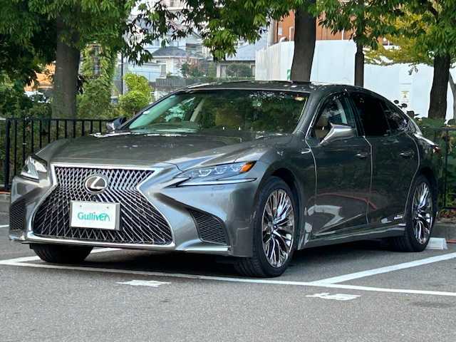 レクサス ＬＳ 500h Iパッケージ 宮城県 2018(平30)年 8.6万km マンガンラスター サンルーフ/４WD/レクサスセーフティシステム/・プリクラッシュセーフティシステム/・レーンチェンジアシスト/・レーントレーシングアシスト/・レーンデバーチャーアラート/・レーダークルーズコントロール/・アダプティブハイビームシステム/・オートマチックハイビームシステム/・ロードサインアシスト/・先行車発進告知機能/・発進遅れ告知機能/純正SDナビ/バックカメラ/全方位カメラ/ブラインドスポットモニター/デジタルインナーミラー/三眼LEDヘッドライト/クリアランスソナー/パドルシフト/レザーシート/パワーシート/シートメモリー/エアシート/シートヒーター/ステアリングヒーター/純正ドライブレコーダー/純正ビルトインETC2.0/純正アルミホイール/純正フロアマット