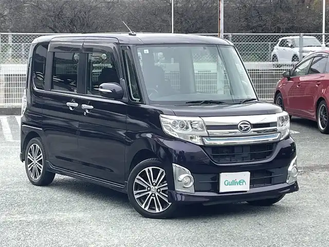 ダイハツ タント カスタム RS 熊本県 2015(平27)年 12.1万km ナイトシャドーパープルクリスタルM ワンオーナー/プッシュスタート/純正ナビ/（CD・DVD・フルセグTV・BTオーディオ・SD）/バックカメラ/ドライブレコーダー/純正15インチAW/両側パワースライドドア/LEDヘッドライト/オートライト/フォグライト/エコアイドル/純正フロアマット/純正ドアバイザー/新車保証書/取扱説明書/スペアキー×1本