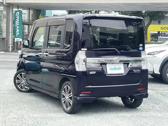 ダイハツ タント カスタム RS 熊本県 2015(平27)年 12.1万km ナイトシャドーパープルクリスタルM ワンオーナー/プッシュスタート/純正ナビ/（CD・DVD・フルセグTV・BTオーディオ・SD）/バックカメラ/ドライブレコーダー/純正15インチAW/両側パワースライドドア/LEDヘッドライト/オートライト/フォグライト/エコアイドル/純正フロアマット/純正ドアバイザー/新車保証書/取扱説明書/スペアキー×1本