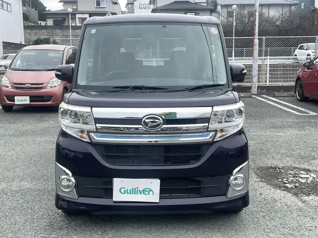 ダイハツ タント カスタム RS 熊本県 2015(平27)年 12.1万km ナイトシャドーパープルクリスタルM ワンオーナー/プッシュスタート/純正ナビ/（CD・DVD・フルセグTV・BTオーディオ・SD）/バックカメラ/ドライブレコーダー/純正15インチAW/両側パワースライドドア/LEDヘッドライト/オートライト/フォグライト/エコアイドル/純正フロアマット/純正ドアバイザー/新車保証書/取扱説明書/スペアキー×1本