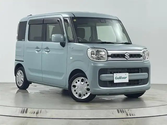 スズキ スペーシア HYBRID X 埼玉県 2018(平30)年 3.2万km オフブルーM 純正ナビ/　AM/FM/CD/DVD/BT/バックカメラ/ETC/ドライブレコーダー/両側パワースライドドア/シートヒーター/衝突軽減システム/レーンキープアシスト/オートライト/コーナーセンサー/プッシュスタート/アイドリングストップ/純正フロアマット/ロールサンシェード/ドアバイザー