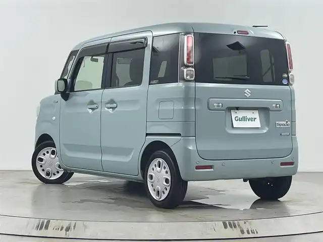 スズキ スペーシア HYBRID X 埼玉県 2018(平30)年 3.2万km オフブルーM 純正ナビ/　AM/FM/CD/DVD/BT/バックカメラ/ETC/ドライブレコーダー/両側パワースライドドア/シートヒーター/衝突軽減システム/レーンキープアシスト/オートライト/コーナーセンサー/プッシュスタート/アイドリングストップ/純正フロアマット/ロールサンシェード/ドアバイザー