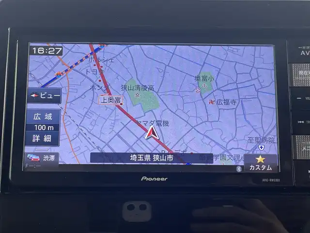 スズキ スペーシア HYBRID X 埼玉県 2018(平30)年 3.2万km オフブルーM 純正ナビ/　AM/FM/CD/DVD/BT/バックカメラ/ETC/ドライブレコーダー/両側パワースライドドア/シートヒーター/衝突軽減システム/レーンキープアシスト/オートライト/コーナーセンサー/プッシュスタート/アイドリングストップ/純正フロアマット/ロールサンシェード/ドアバイザー