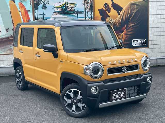 スズキ ハスラー HYBRID X 宮崎県 2024(令6)年 0.1千km アクティブイエロー/ガンメタリック2トーン ガンメタリック2トーン　/社外SDナビ（フルセグ・CD・DVD・Bluetooth）　/ドラレコ　/シートヒーター　/アダプティブクルーズコントロール　/衝突被害軽減ブレーキ　/横滑り防止　/レーンキープ/純正AW15インチ/フォグランプ/AAC/LED　